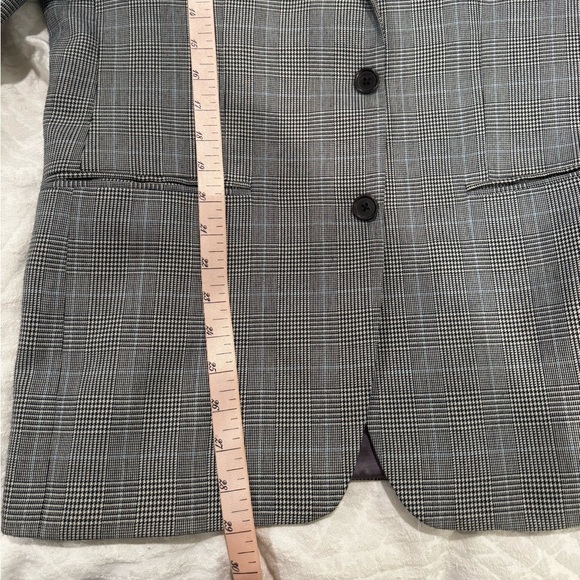 RALPH LAUREN HOUDSTOOTH PLAID SPORT COAT JACKET black blue 40S - Picture 8 of 9